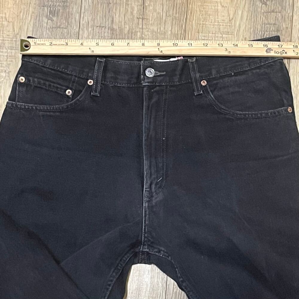 VTG Y2K Levi’s 550 Relaxed Fit Straight Leg Jeans Black Mens 34x36 Grunge Work - Picture 8 of 10